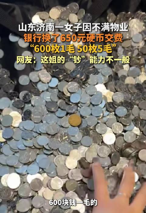 业主因不满物业用650元硬币缴费